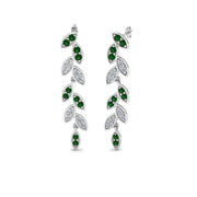 pave-diamond-leaf-drop-earring-with-emerald-in-14K-white-gold-FD-EAR8334GEMGR-NL-WG